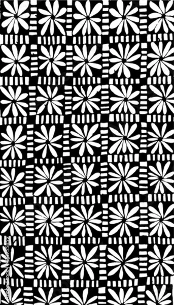 Obraz black and white distressed pattern