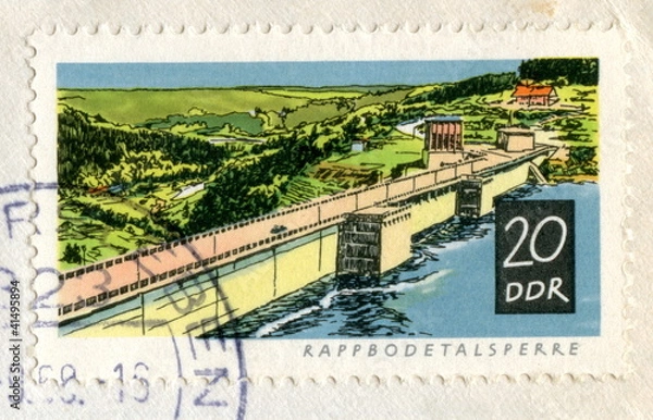Obraz Canceled german stamp "Rappbode dam"