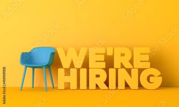 Fototapeta We are hiring job opportunity message. 3D Rendering