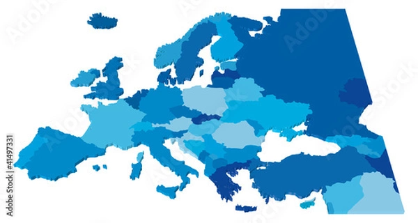 Obraz 3D Color Country Map of Europe
