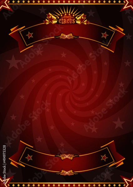 Obraz Circus red background.
A red circus background for a poster with a vortex for your message !
