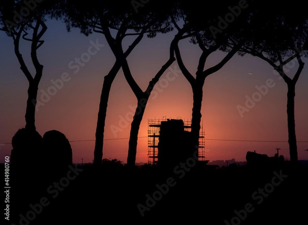 Obraz Acquedotti al tramonto