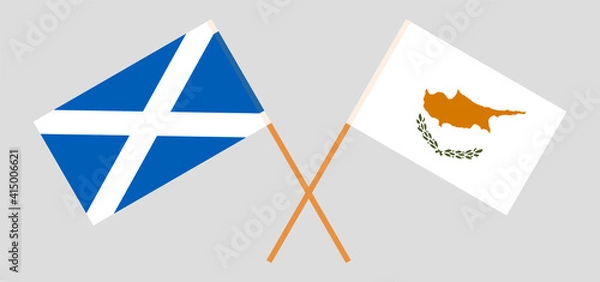 Obraz Crossed flags of Scotland and Cyprus
