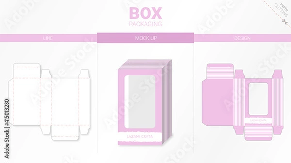 Fototapeta box packaging and mockup die cut