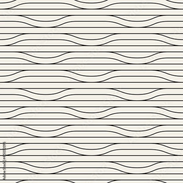 Fototapeta Seamless ripple pattern. Repeating vector texture. Wavy graphic background. Modern graphic design. Can be used as swatch for illustrator.