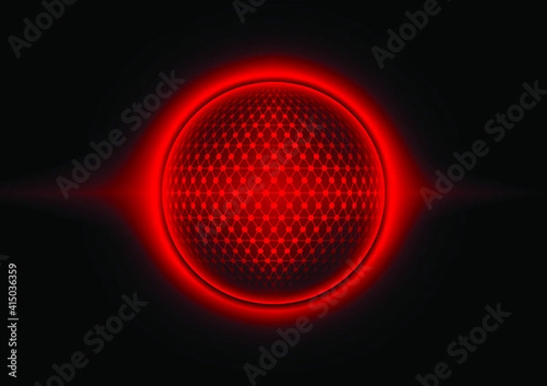 Obraz Abstract Hi-tech red circle technological design, light effect modern futuristic background