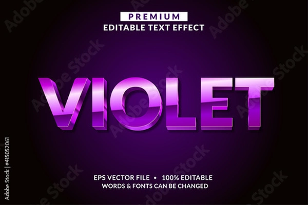 Fototapeta Violet Editable 3d Text Effect Font Style Templates