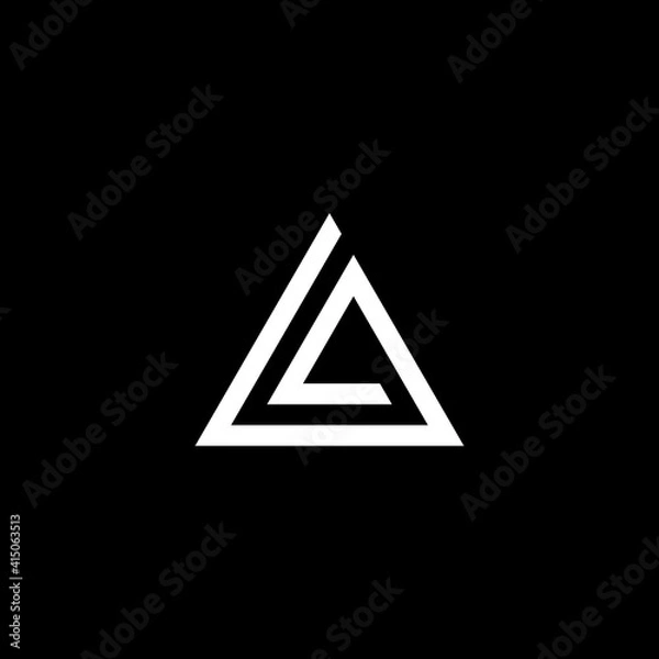 Fototapeta Monogram and triangle sign combination logo vector business icon with LA letter