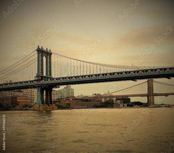 Fototapeta city bridge at night