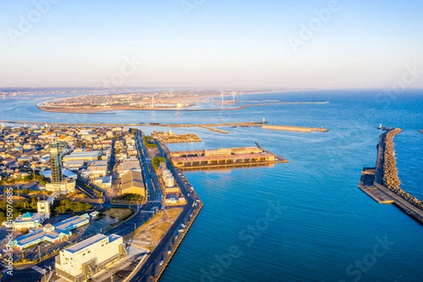 Obraz 冬の早朝の銚子港（千葉県銚子市）