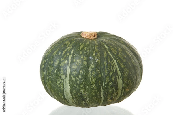 Obraz Green pumpkin on the white background