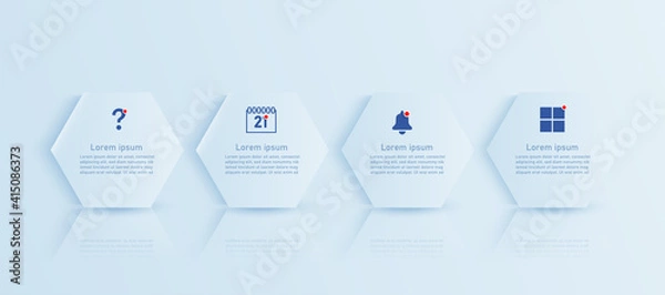 Fototapeta Infographic vector illustration Thin Line Connection on  theme chart origami paper color info-graphic template for diagram presentation chart and business concept with element options
