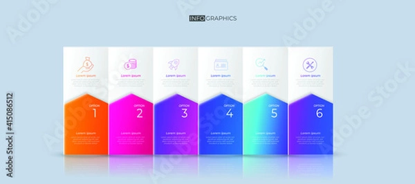 Fototapeta Infographic vector illustration Thin Line Connection on  theme chart origami paper color info-graphic template for diagram presentation chart and business concept with element options
