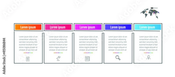 Fototapeta Infographic vector illustration Thin Line Connection on orange theme chart origami paper color info-graphic template for diagram presentation chart and business concept with element options
