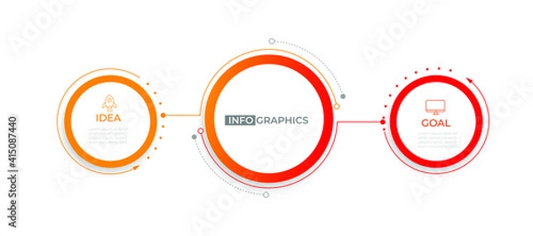 Fototapeta Infographic vector illustration Thin Line Connection on orange theme chart origami paper color info-graphic template for diagram presentation chart and business concept with element options
