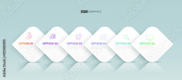Fototapeta Business design arrow template Timeline business planning process with options, steps. Vector illustration. use for presentation and web design organization with Gradient colors
