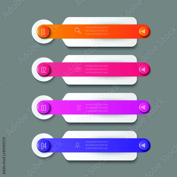 Fototapeta Business design arrow template Timeline business planning process with options, steps. Vector illustration. use for presentation and web design organization with Gradient colors