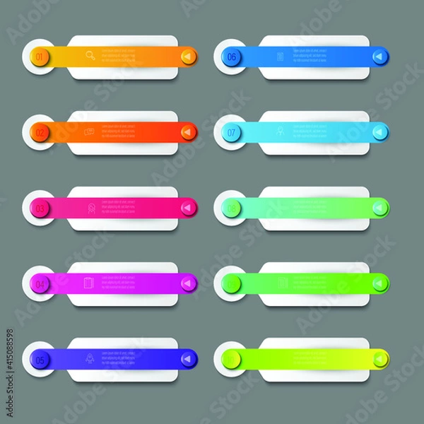 Fototapeta Business design arrow template Timeline business planning process with options, steps. Vector illustration. use for presentation and web design organization with Gradient colors