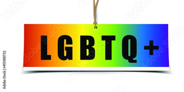 Fototapeta LGBTQ  tags and labels, template shopping labels. Blank, discount and price tags on red paper use for advertising.