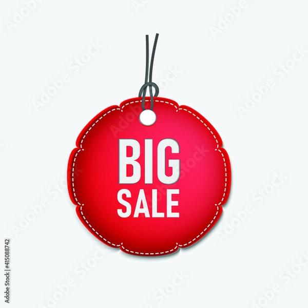 Fototapeta  tags and labels, template shopping labels. Blank, discount and price tags on red paper use for advertising.