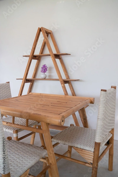 Fototapeta Simple resort furniture seat setting arrangement