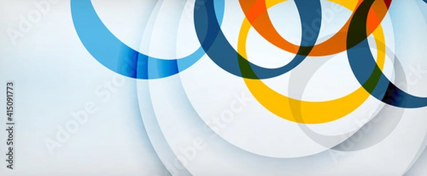 Fototapeta Ring geometric shapes, o letter repetition wallpaper. Abstract background for business or technology presentations, internet posters or web brochure covers