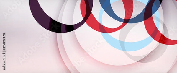 Fototapeta Ring geometric shapes, o letter repetition wallpaper. Abstract background for business or technology presentations, internet posters or web brochure covers