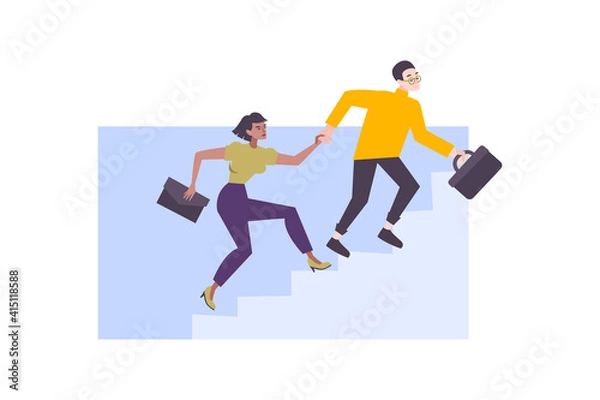 Fototapeta Step Up Help Composition