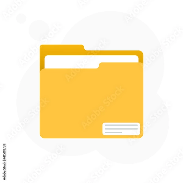 Fototapeta Vector folder icon yellow color 