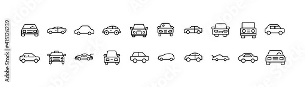 Obraz Prosty zestaw ikon samochodu.