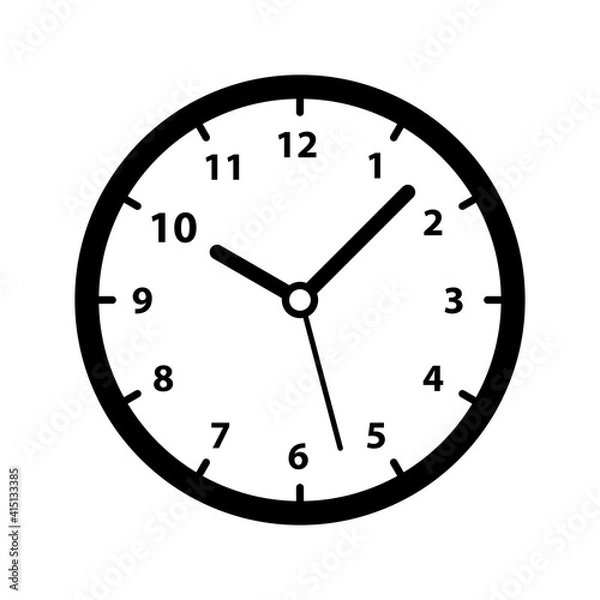 Fototapeta Clock icon Vector illustration. Watch icon Vector illustration. Time icon Vector illustration.