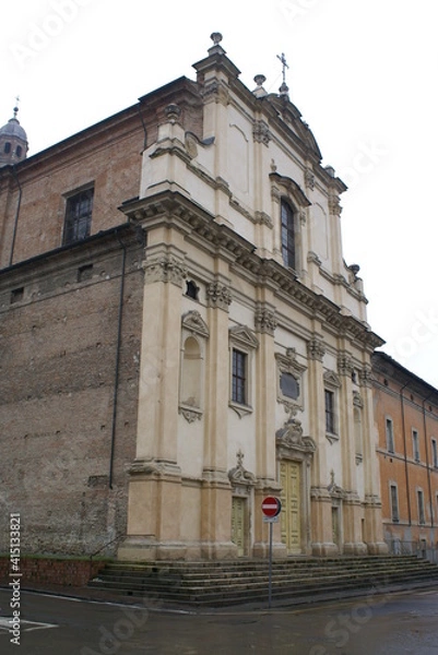 Fototapeta Fidenza, Italy: the parish church of St. Michael archangel