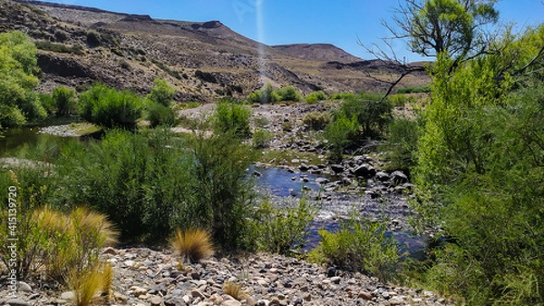 Obraz Landscape with river and sky