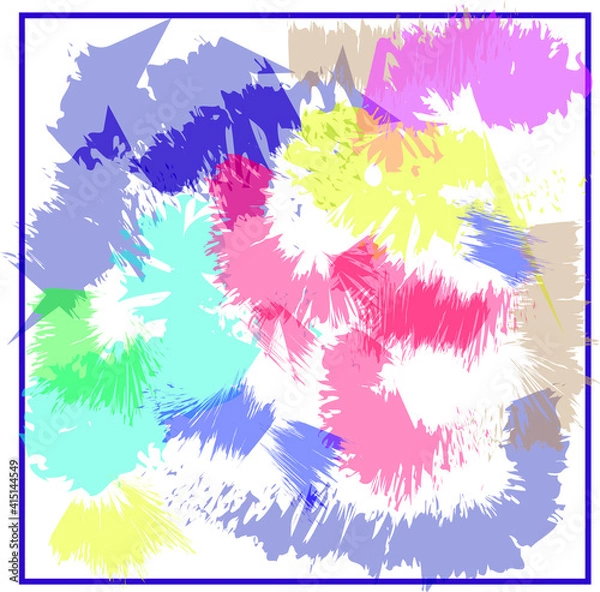 Obraz Multicolored brush strokes in a translucent square