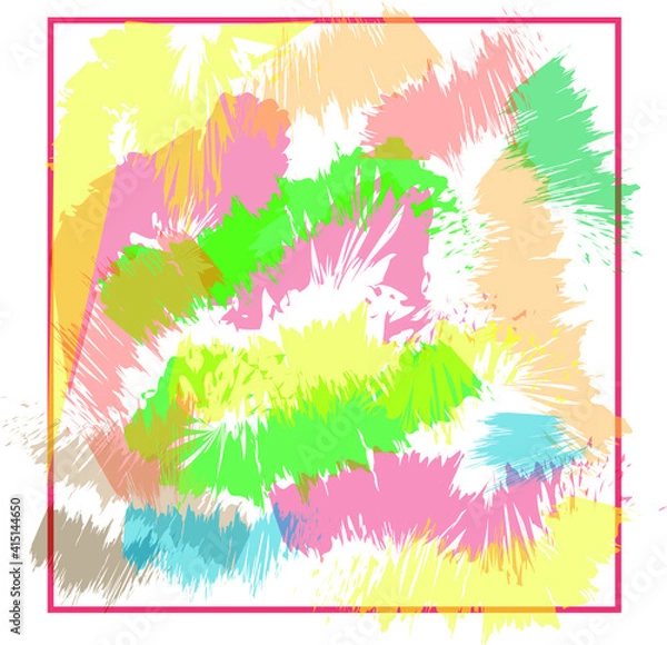 Obraz Multicolored brush strokes in a translucent square