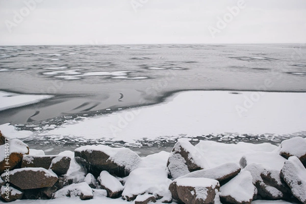 Obraz ice and frozen waves in the black sea