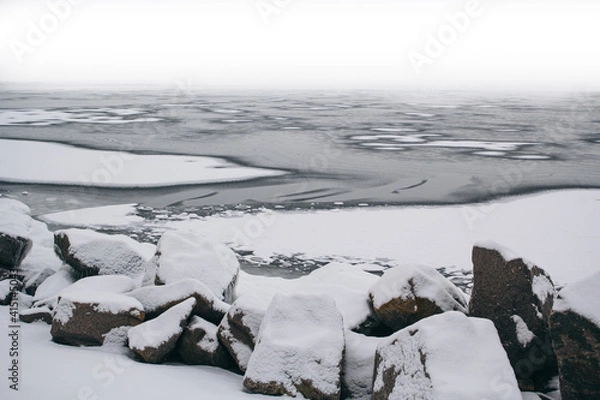 Obraz ice and frozen waves in the black sea