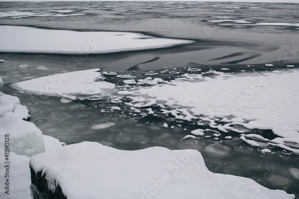 Obraz ice and frozen waves in the black sea