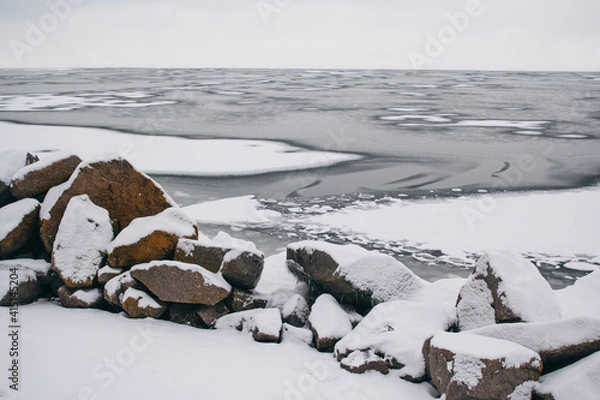 Obraz ice and frozen waves in the black sea