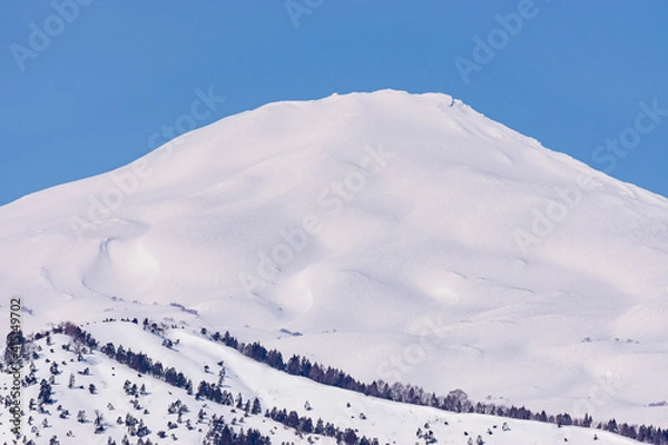 Fototapeta 春の晴天の鳥海山