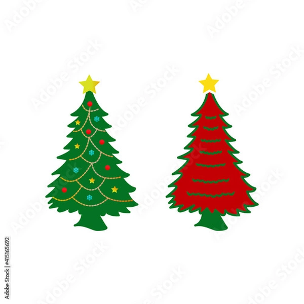 Obraz Christmas tree icon vector symbol