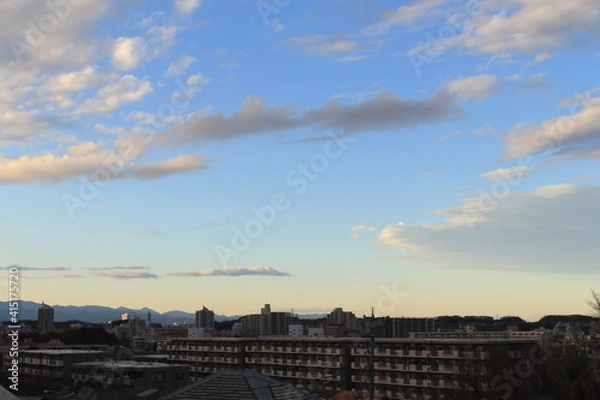 Fototapeta 住宅街と日暮れ