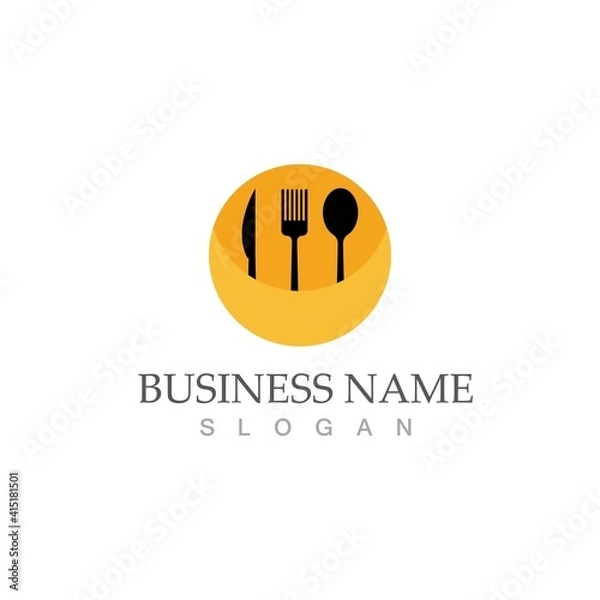 Obraz spoon and fork logo and symbol vector image