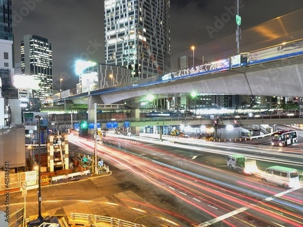 Obraz 渋谷の夜の大通り