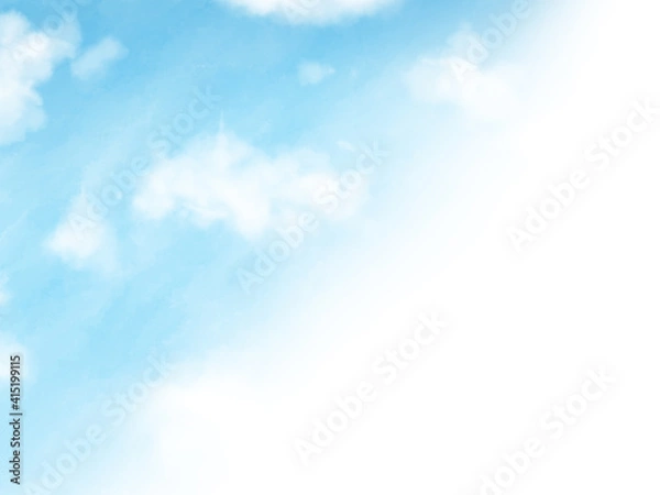 Obraz 青空の水彩背景　昼　斜め　壁紙　イラスト素材