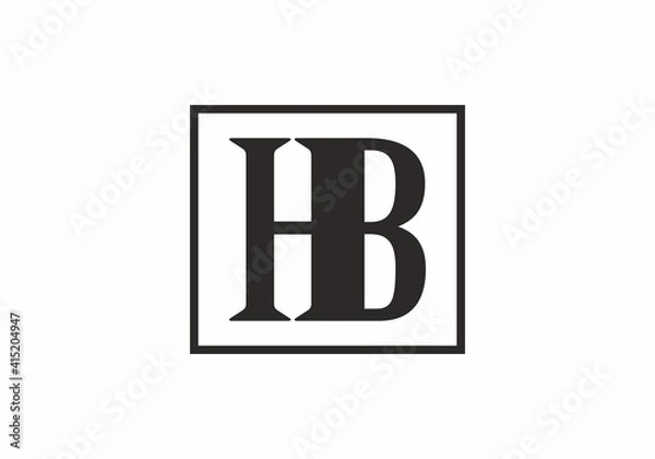 Obraz Black HB initial letter in square