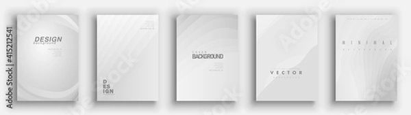 Fototapeta Minimal covers design. White set. Idustrial geometric patterns. Eps10 vector