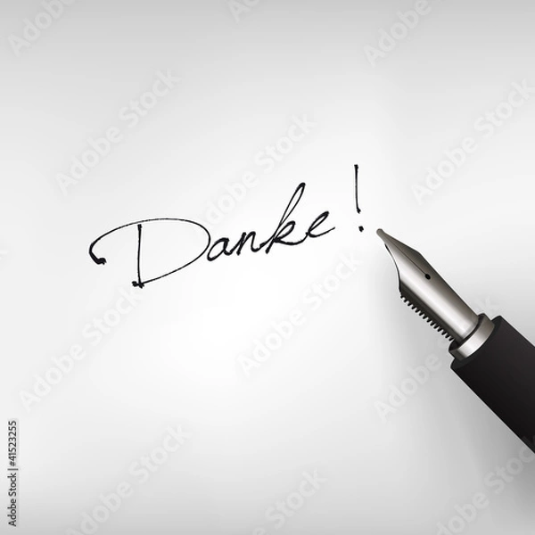 Obraz Füllfederhalter mit Schrift Danke
