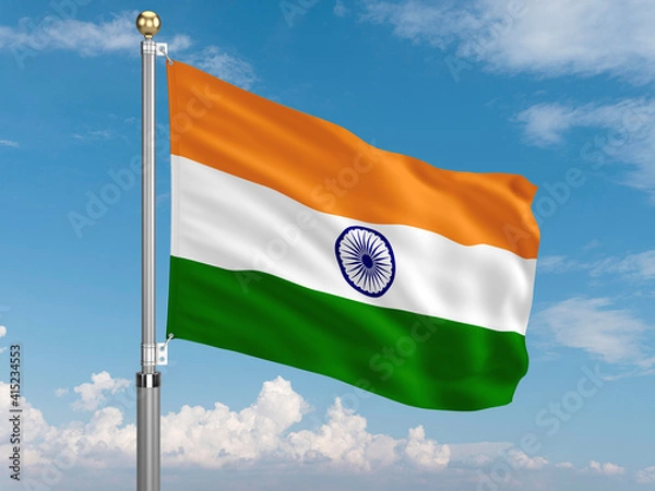 Obraz Indian flag waving in the wind