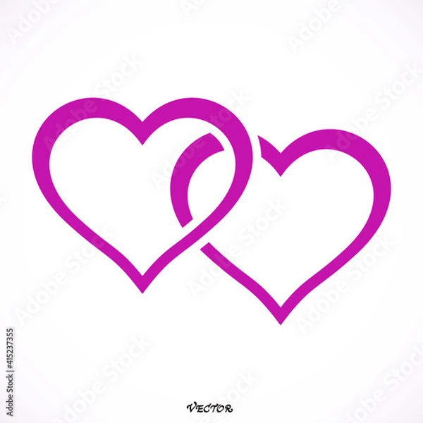 Fototapeta Two hearts - vector icon 